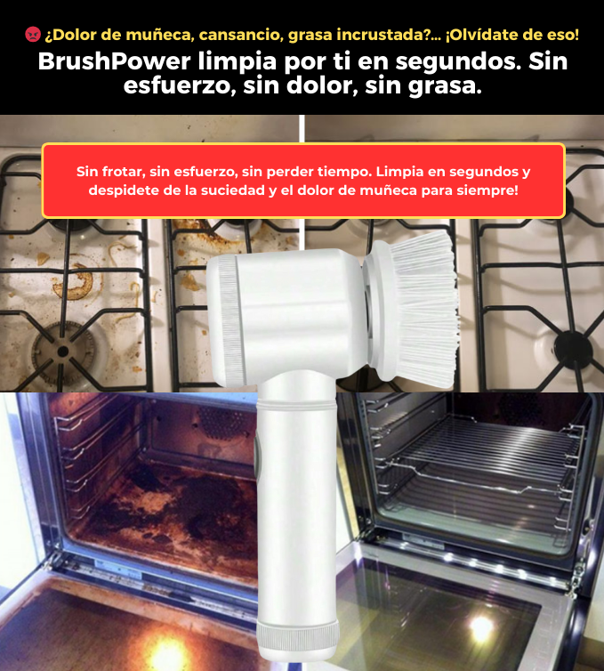 BRUSHPOWER® – Cepillo eléctrico de limpieza 5 en 1